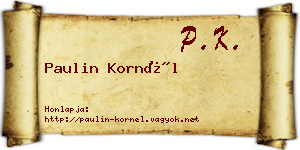Paulin Kornél névjegykártya