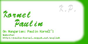 kornel paulin business card